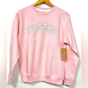 BOSTON PINK CREW NECK SWEATSHIRT MY NEIGHBORHOODIE pullover Small